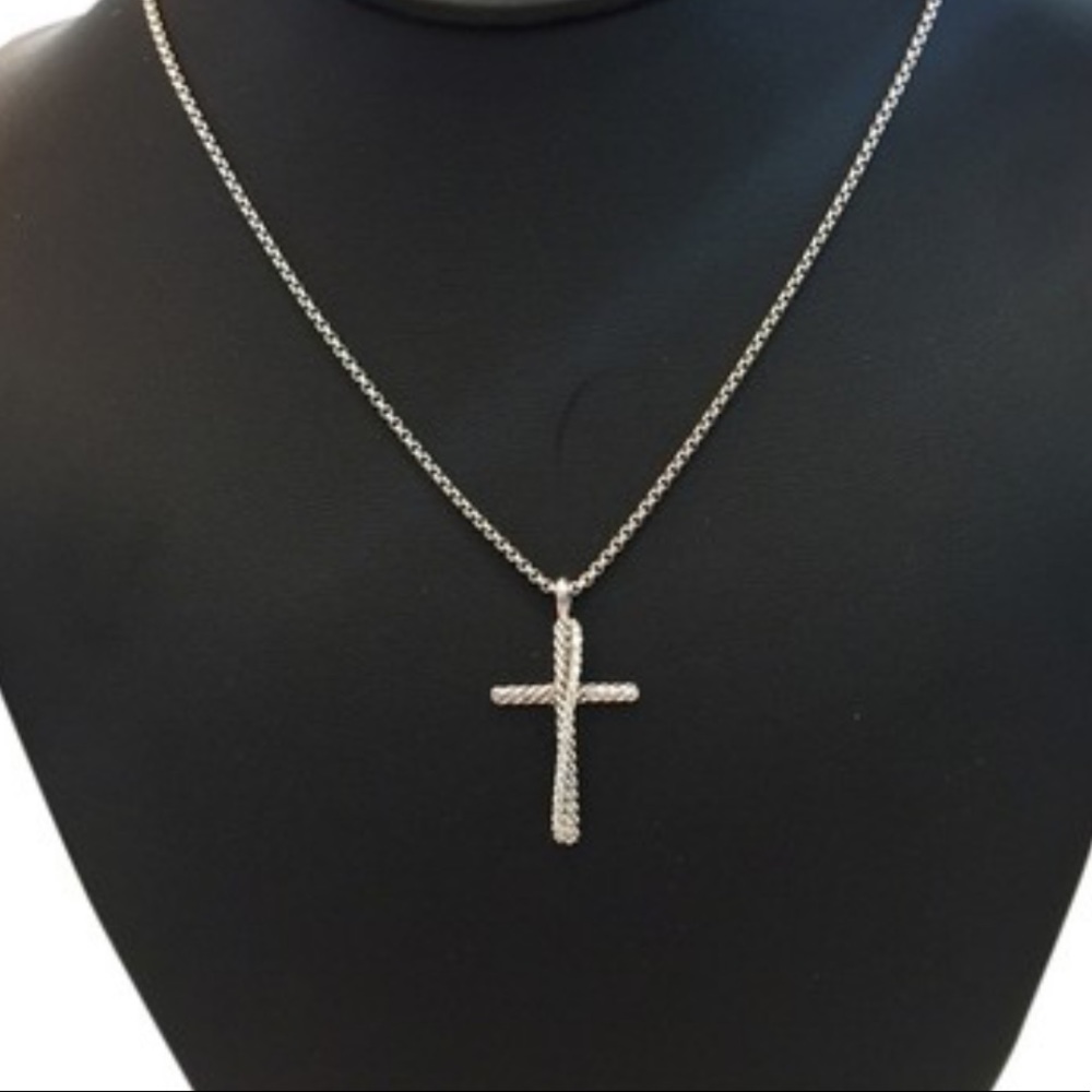 David yurman diamond crossover cross necklace